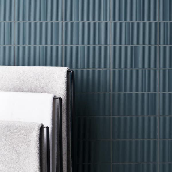 Flyer Blue 7.87 in. x 15.74 in. Matte Ceramic Wall Tile (10.32 sq. ft./Case)