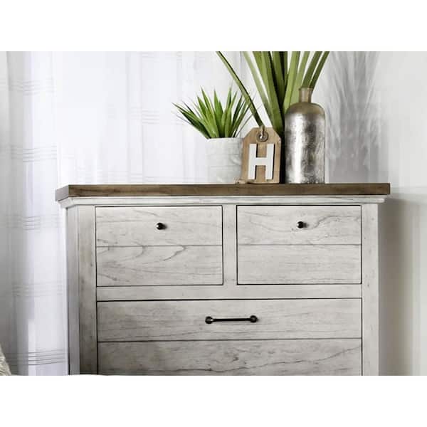 Steve Silver Bear Creek Whitewashed Gray 5 Drawer 42 in. Chest of Drawers