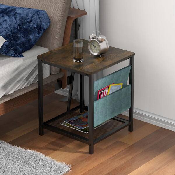 short end table with storage