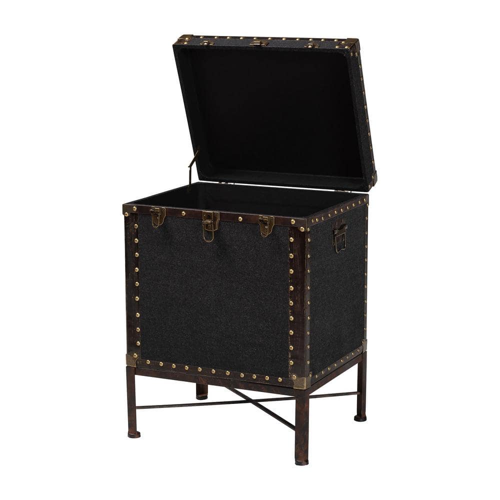 Laura 18.5 in. Black Rectangle Canvas End Table - thumbnail 4
