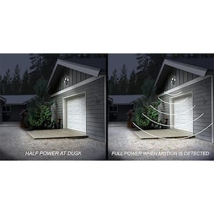 3-Head Bronze Motion Activated Outdoor Integrated LED Flood Light Security Light 1800 to 3600 Lumen Boost (4-Pack)