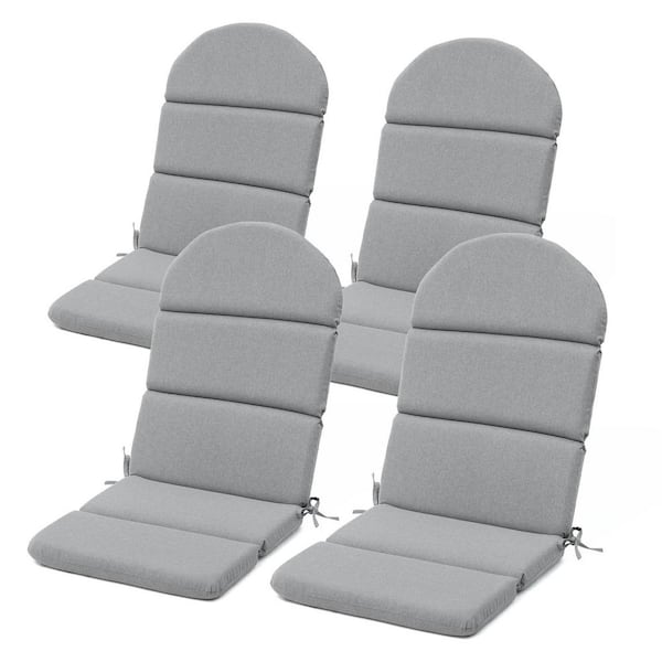 Unbranded 20 in. x 20 in. x 30 in. 4-Piece Outdoor Adirondack Chair Cushion with Ties Patio High Back Seat Cushions in Light Gray