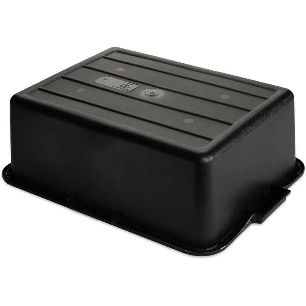 Black Hand Woven Plastic Utility Bin with Handles