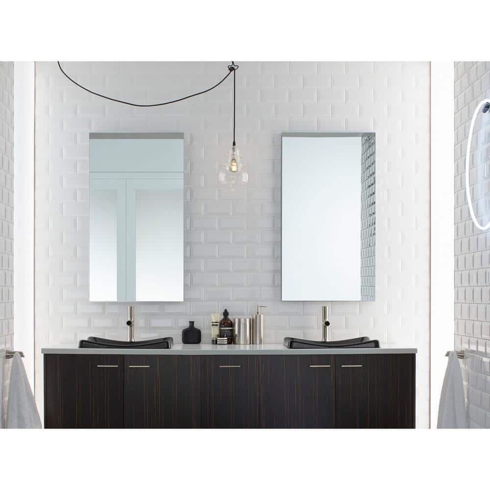 Cantata 36" Frameless Aluminum Medicine Cabinet with Adjustable Shelves