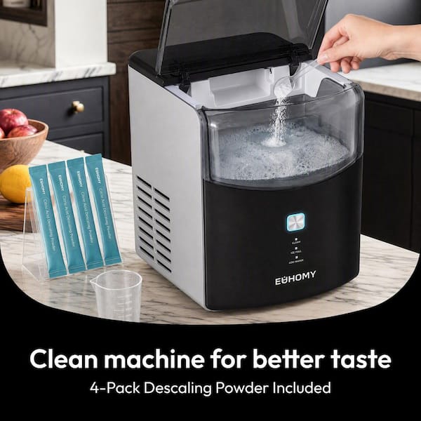EUHOMY 9.4 in. 26.5lb/24H Bullet Ice Countertop Portable Ice Maker
