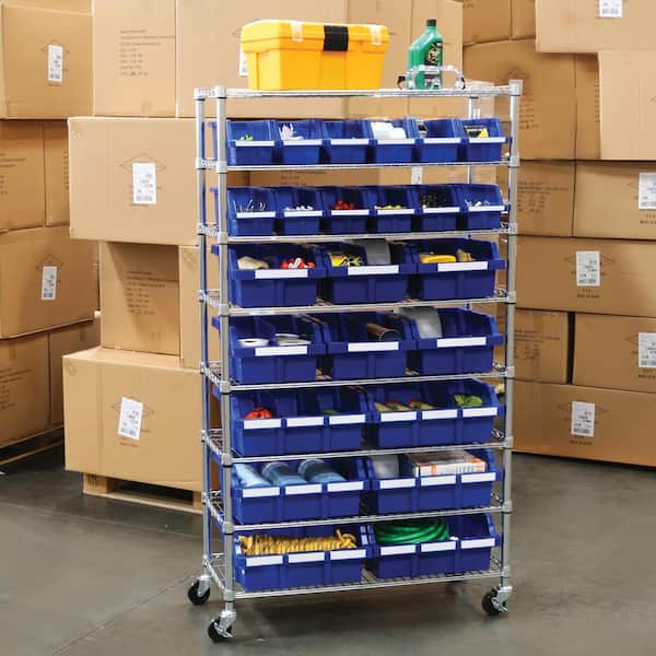 Seville Classics 8-Tier Commercial NSF Certified 24-Bin Rack