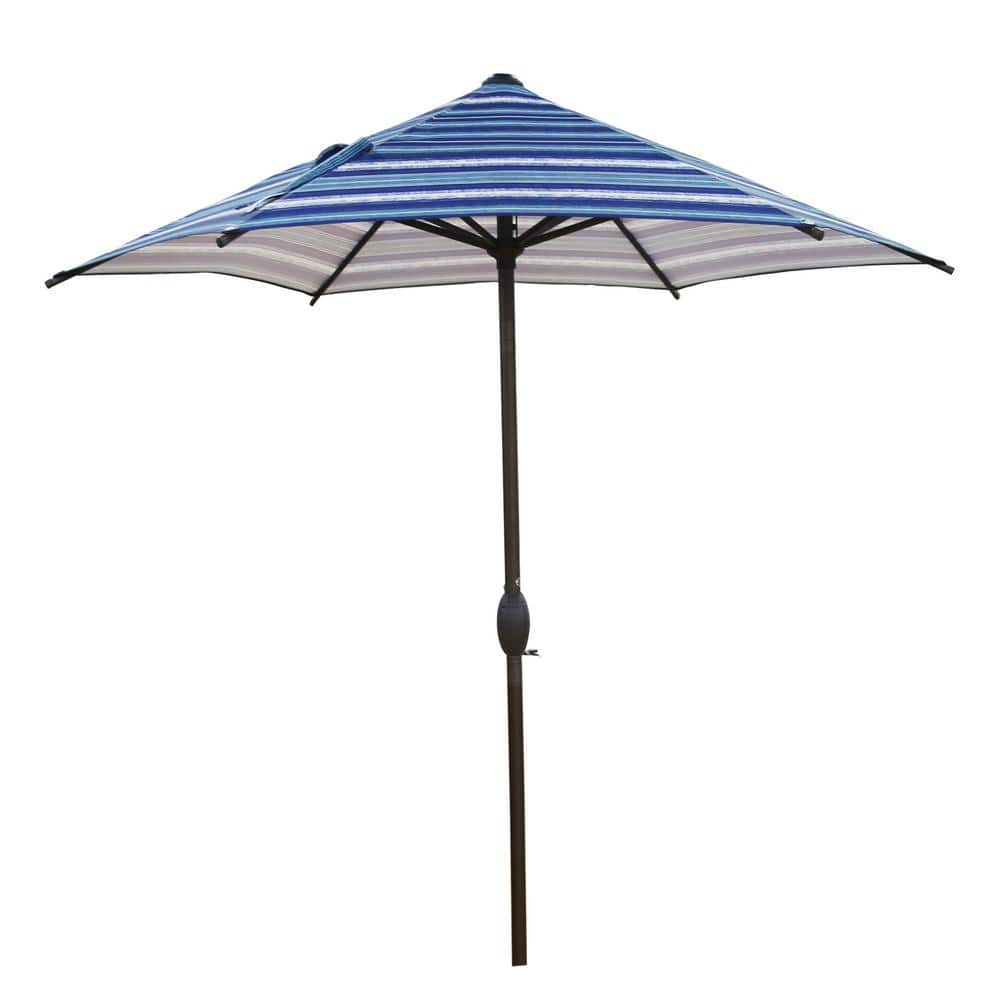 7-1/2 ft. Round Outdoor Market with Push Button Tilt and Crank Lift Patio U