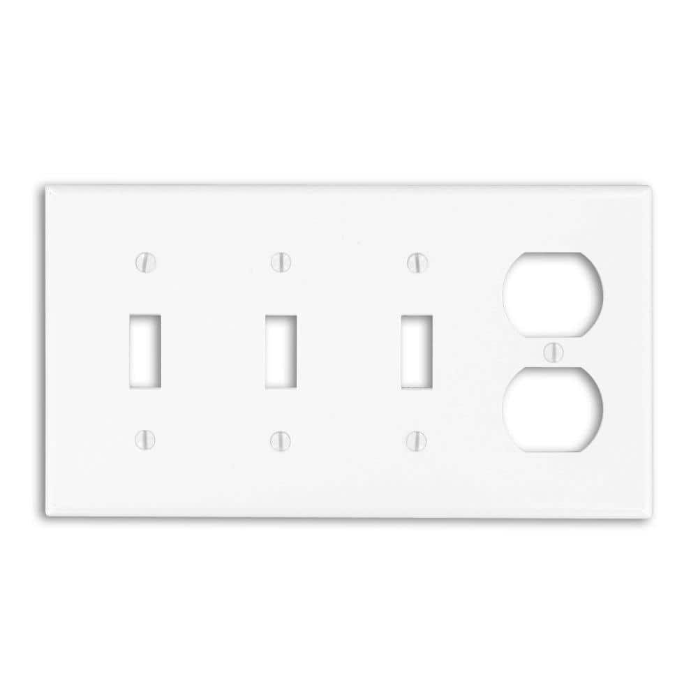 Reviews for Leviton 4-Gang White 3-Toggle / 1-Duplex Outlet/Receptacle ...