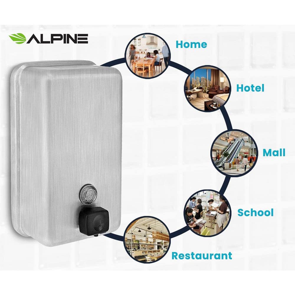 Universal Stainless Steel Wall Mounted Soap Dispenser 1200 mL
