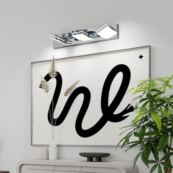 24 in. Modern 3 LED Brushed Nickel Vanity Light with Sconce for Bathroom and Mirror, Sleek Minimalist Design