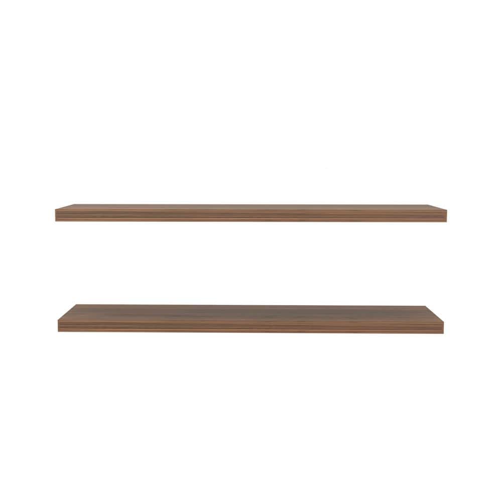 47.3 in. x 9.8 in. Brown Particleboard Floating Shelves Modern Easy to matc