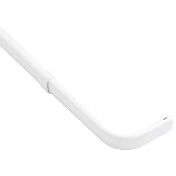Heavy Duty 18 in.-28 in. Single Curtain Rod in White