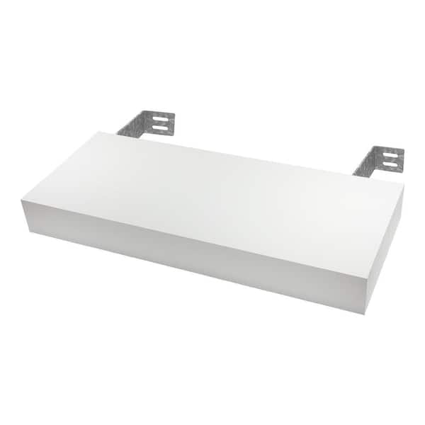 36 in. W x 10 in. D x 3.25 in White Floating Decorative Wall Shelf