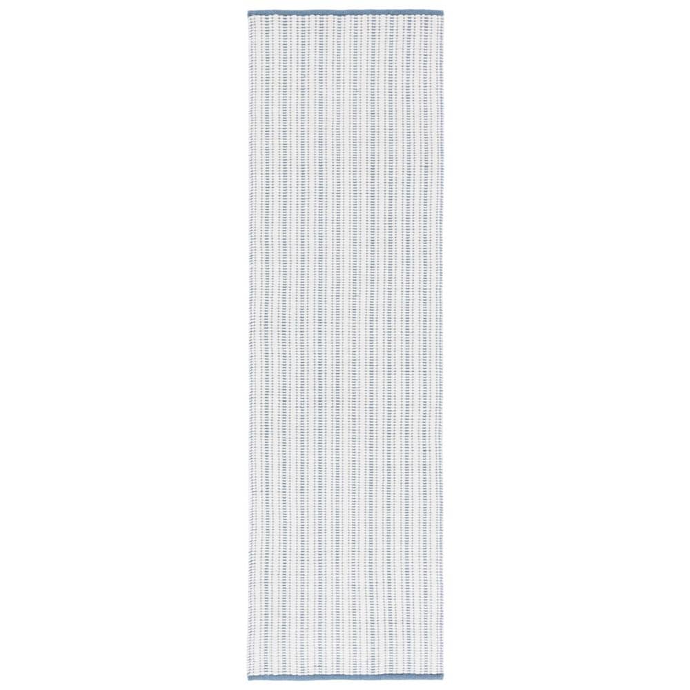 Vermont 2 ft. x 8 ft. Light Blue Striped Modern Runner Rug price history on PriceWatchPro