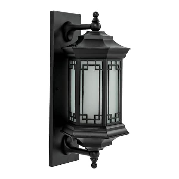OUKANING 19.68 in. Black Retro Indoor/Outdoor Waterproof Wall Light Wall Lantern Sconce for Porches Gardens, No Bulbs Included