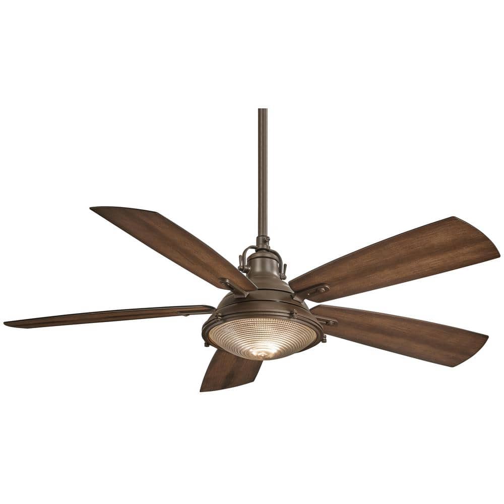 56" Oil Rubbed Bronze Outdoor Ceiling Fan with LED Light and Remote