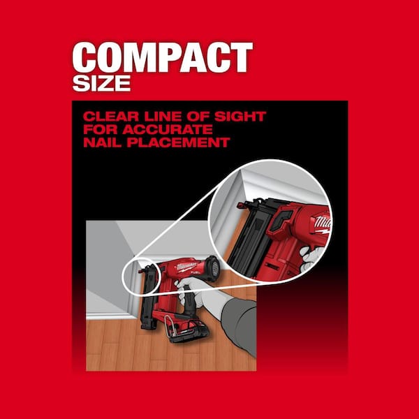 Milwaukee M18 FUEL 18GA BRAD NAILER W/M12 Lithium-Ion Cordless Green 250 ft. 3Plane Laser Level Kt w/4.0 Ah Battery, Charger, Case