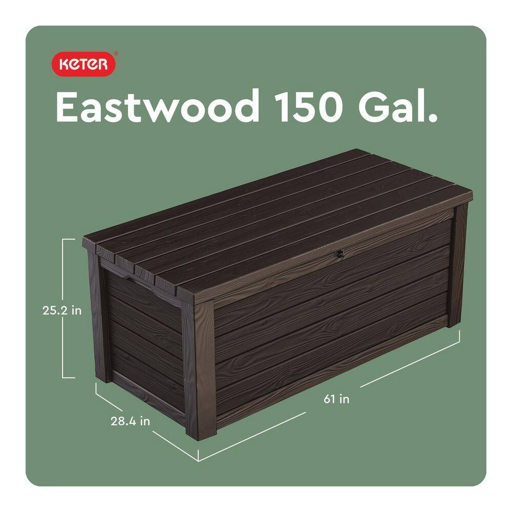 Eastwood Plastic Resin Deck Box 150 Gal - rated 4.3757 stars from 338 reviews