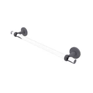 Clearview 24 in. Towel Bar with Twisted Accents in Matte Gray
