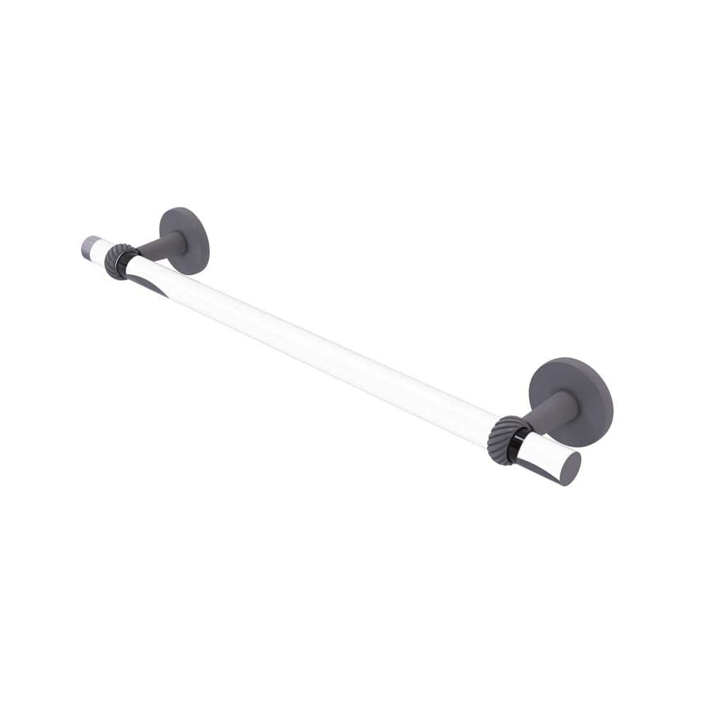 Clearview Collection 30 in. Wall Mounted Towel Bar with Twisted Accents in Matte Gray price history on PriceWatchPro