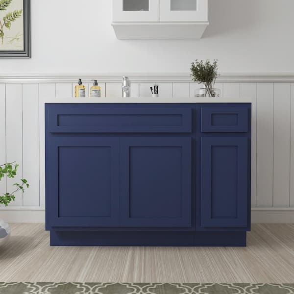 Vanity Art 51 in. W x 21 in. D x 32.5 in. H Bath Vanity Cabinet without Top in Blue