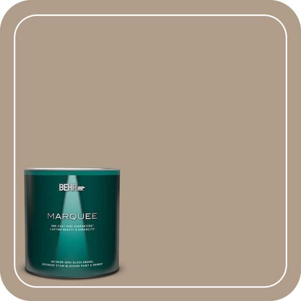 BEHR MARQUEE 1 qt. #BNC-14 Over the Taupe Semi-Gloss Enamel Interior Paint & Primer