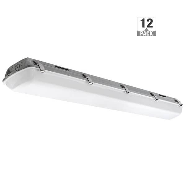 12-Pack 4 ft. Vapor Tight LED Wraparound Light IP65 Rated 3600LM 34W 120-277 Volt Bright White 4000K Harsh Conditions
