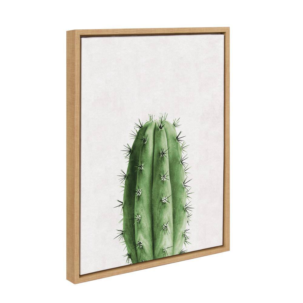 Natural Wood Framed Cactus Canvas Print, 18" x 24"