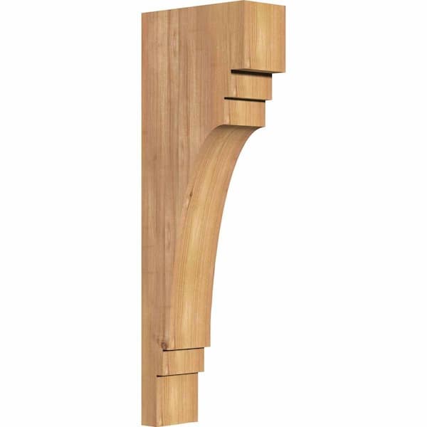 Ekena Millwork 3-1/2 in. x 8 in. x 24 in. Western Red Cedar Pescadero Smooth Corbel
