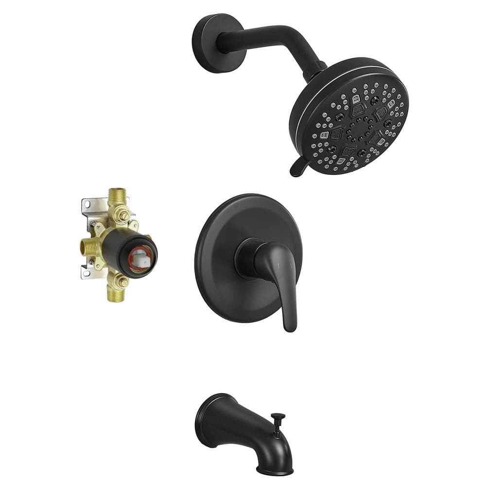 Single Handle 8-Spray Shower Faucet 1.8 GPM with High Pressure, 360° Swivel in Matte Black price history on PriceWatchPro