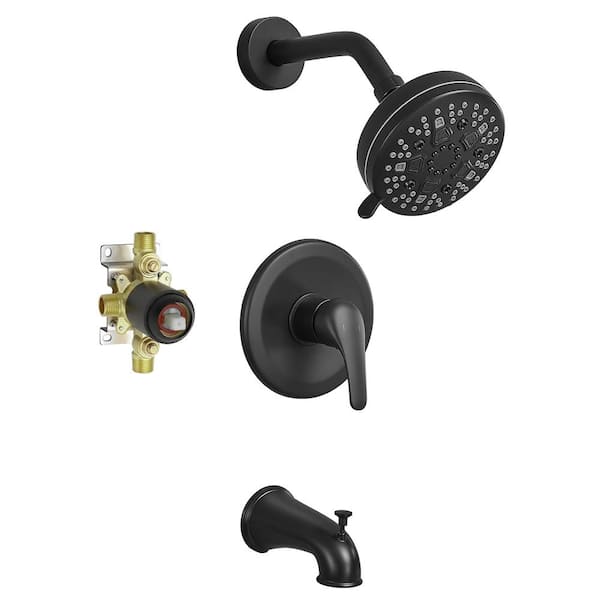 Single Handle 8-Spray Shower Faucet 1.8 GPM with High Pressure, 360° Swivel in Matte Black