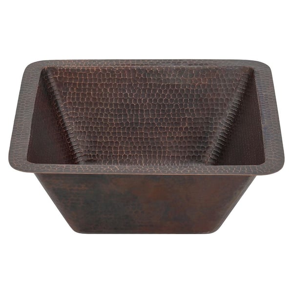 Bronze 16 Gauge Copper 15 in. Undermount Bar Sink with 3.5 in. Drain Opening