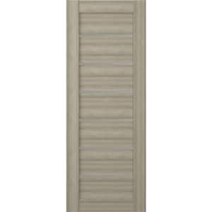 Alba 18 in. x 80 in. No Bore 6-Lite Solid Core Frosted Glass Shambor Finished Wood Composite Interior Door Slab