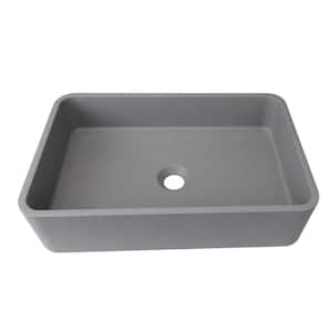 Cement Gray Concrete Square Vessel Sink with Customized Packaging