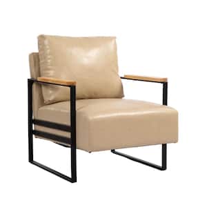Set of 1, Urban Retreat Faux Leather Armchair Perfect for Modern Living Spaces - Beige