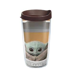 LFLM SW Mandalorian Stare 16 oz. Clear Plastic Travel Mugs Double Walled Insulated Tumbler with Travel Lid