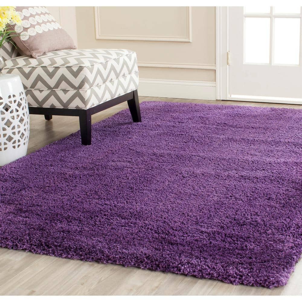 Purple Synthetic Shag Area Rug - 3' x 5'