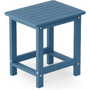 16.73 in. H Navy Square Single Layer Plastic Adirondack Outdoor Patio Side Table