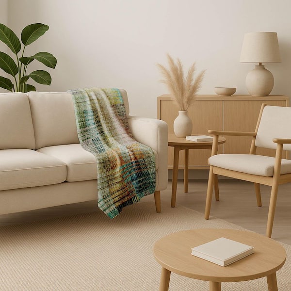 Premium Machine Washable ASB828 Green 50 in. x 70 in. Sherpa Throw Blanket