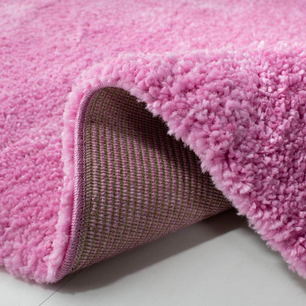August Pink 4' x 6' Shag Synthetic Area Rug