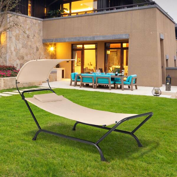CHASE デタッチャブルセットアップ BEIGE WISM attic Gymax Beige Outdoor Chaise Lounge Bed with Detachable