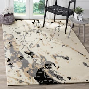 Bella Ivory/Gray 2 ft. x 3 ft. Abstract Floral Area Rug