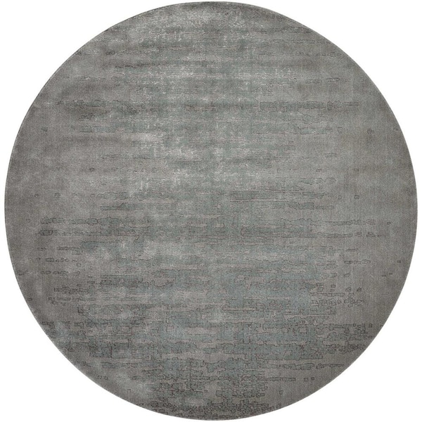 Twilight Seafoam 8 ft. x 8 ft. Abstract Contemporary Round Area Rug