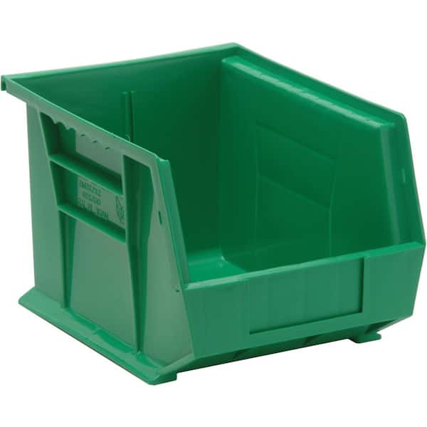 QUANTUM STORAGE SYSTEMS Ultra Series Stack and Hang 6 Gal. Storage Bin in Green (6-Pack)