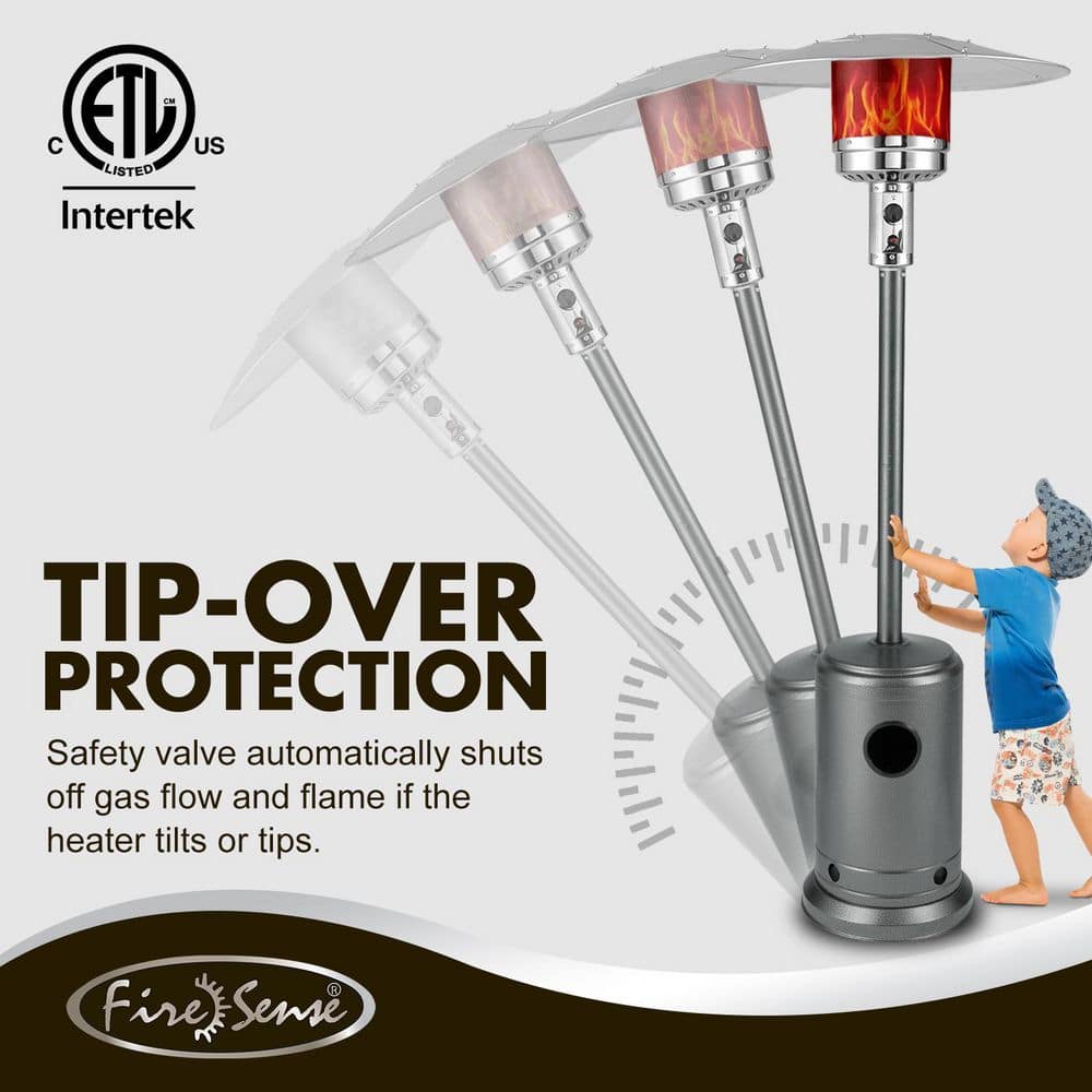 Hammered Platinum 33" x 33" Powder Coated Propane Patio Heater