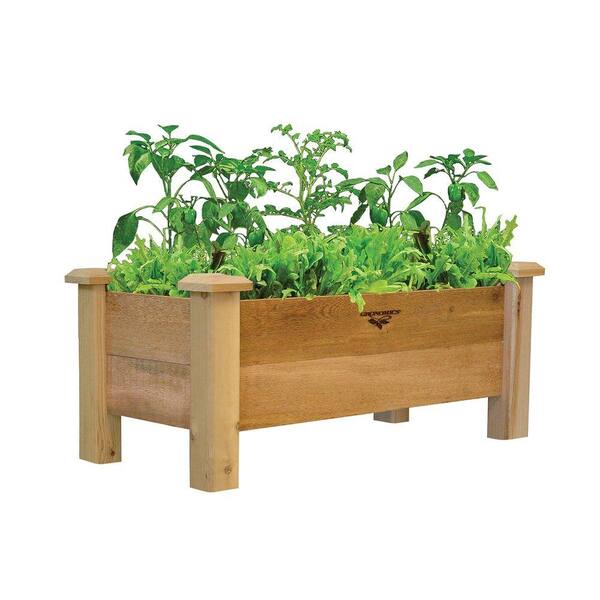Gronomics 18 in. x 34 in. x 19 in. Rustic Planter Box RPB 18-34