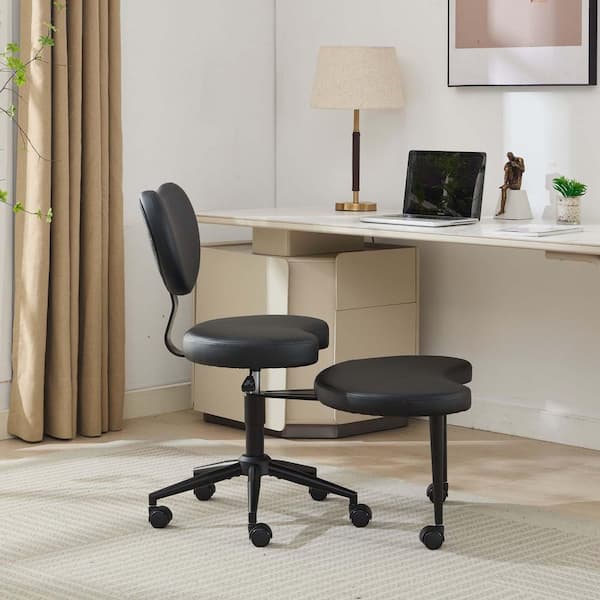 PU Leather Adjustable Height Cross Legged Office Chair Meditation