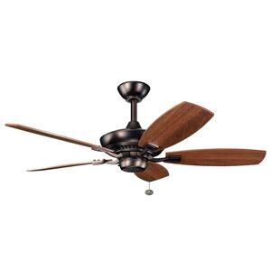 Canfield 44 in. Indoor Oil Brushed Bronze Downrod Mount Ceiling Fan with Pull Chain