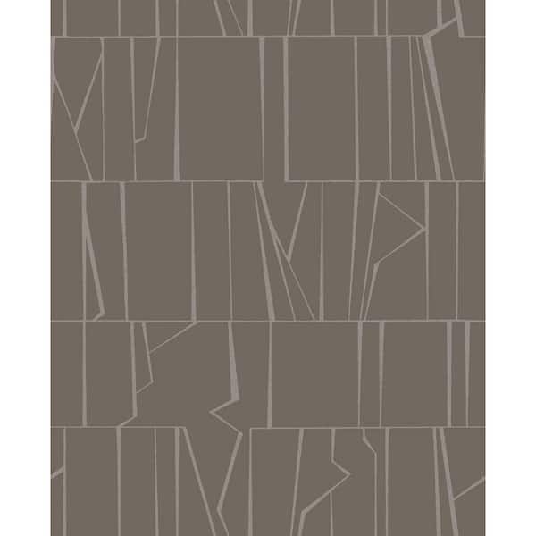 A-Street Prints Huntington Brown Geometric Stripe Non-Pasted Wallpaper Sample