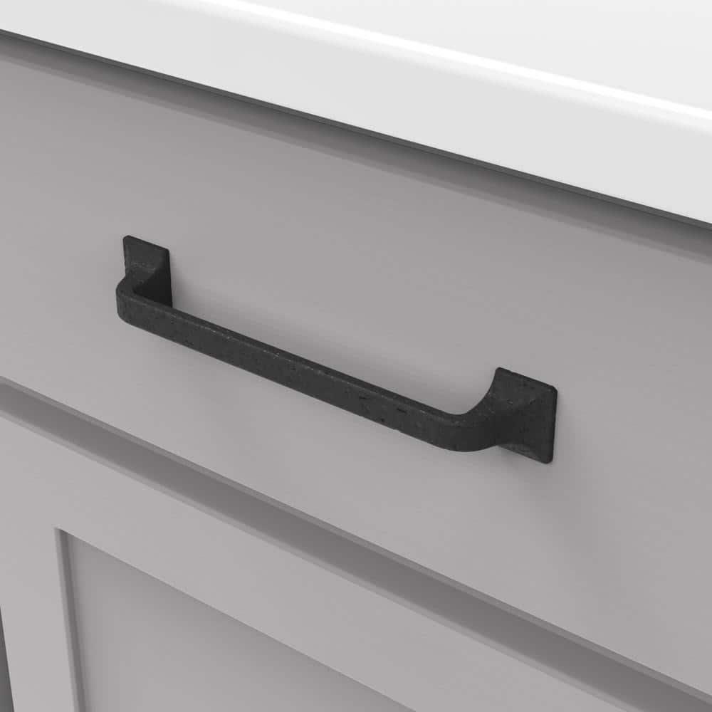 Black Iron Modern Farmhouse Cabinet Handles with Mounting Hardware